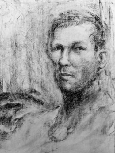 Drawing titled "autoportrait" by Sébastien Bocquet, Original Artwork