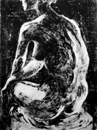 Gravures & estampes intitulée "nemeton-8" par Sébastien Bocquet, Œuvre d'art originale, Monotype