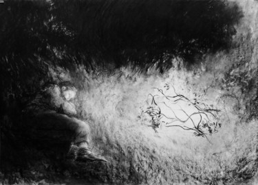 Drawing titled "foyers" by Sébastien Bocquet, Original Artwork, Charcoal