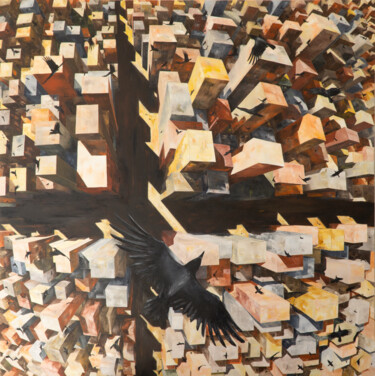 Painting titled "Crossroads" by Adnan Avni, Original Artwork, Oil