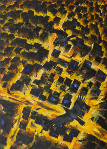 Картина под названием "Shiny" - Adnan Avni, Подлинное произведение искусства, Масло Установлен на Деревянная рама для носилок