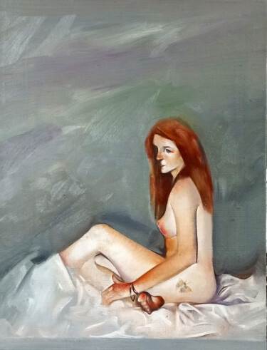 Painting titled "Nude" by Nandi Veseli, Original Artwork, Oil