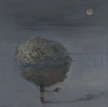 Painting titled "Moon Light" by Nandi Veseli, Original Artwork, Oil