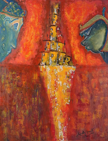 Painting titled "Babel" by Adneth Brant, Original Artwork, Acrylic