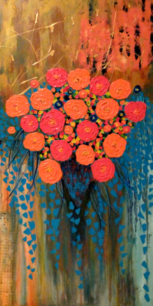 Painting titled "Bouquet" by Adneth Brant, Original Artwork, Acrylic Mounted on artwork_cat.
