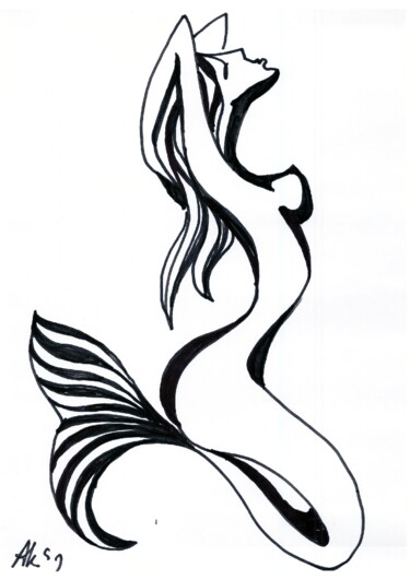 Рисунок под названием "mermaid-5.jpg" - Adolf Neystat, Подлинное произведение искусства
