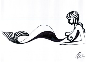 Рисунок под названием "mermaide-10.jpg" - Adolf Neystat, Подлинное произведение искусства