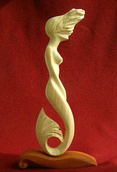 Sculpture titled "mermaid-1.jpg" by Adolf Neystat, Original Artwork, Wood