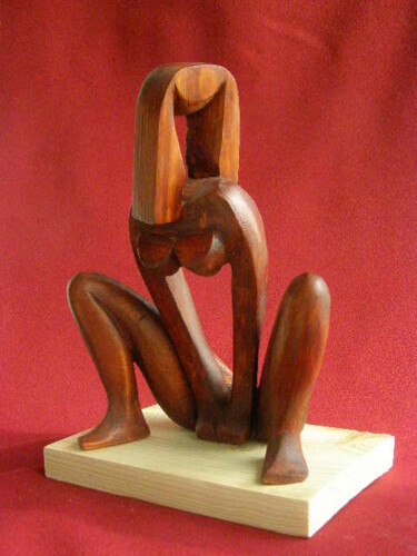 Скульптура под названием "shyness-4.jpg" - Adolf Neystat, Подлинное произведение искусства, Дерево