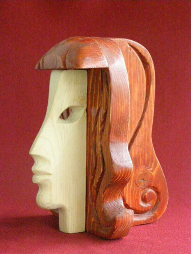 Sculpture titled "Portrait (2) of the…" by Adolf Neystat, Original Artwork, Wood