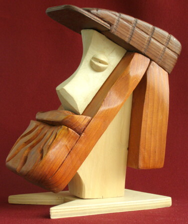 Скульптура под названием "Nikolay" - Adolf Neystat, Подлинное произведение искусства, Дерево