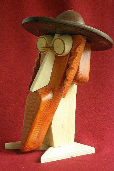 Скульптура под названием "Izya" - Adolf Neystat, Подлинное произведение искусства, Дерево