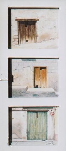 Painting titled ""3 DOORS ON A DOOR…" by Adolf, Original Artwork