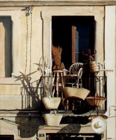 Painting titled ""CAN BUFA'S WINDOWS"" by Adolf, Original Artwork