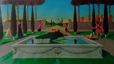 Pintura titulada "Aqua defluens" por Adolfo De Turris, Obra de arte original, Oleo Montado en Bastidor de camilla de madera