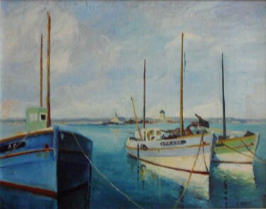Peinture intitulée "Port de Camaret (Fi…" par Adolphe Cabon, Œuvre d'art originale