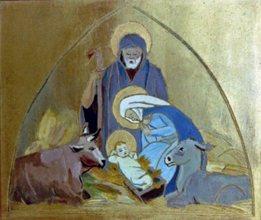 Peinture intitulée "Nativité" par Adolphe Cabon, Œuvre d'art originale