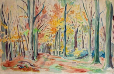 Peinture intitulée "Forêt d'Andaines (O…" par Adolphe Cabon, Œuvre d'art originale