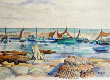 Peinture intitulée "Port de Loctudy (Fi…" par Adolphe Cabon, Œuvre d'art originale