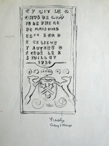 Dessin intitulée "Pierre tombale - Fr…" par Adolphe Cabon, Œuvre d'art originale