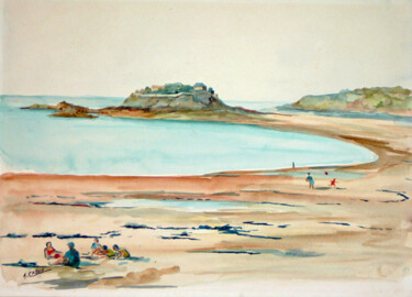 Peinture intitulée "Île du Guesclin - S…" par Adolphe Cabon, Œuvre d'art originale