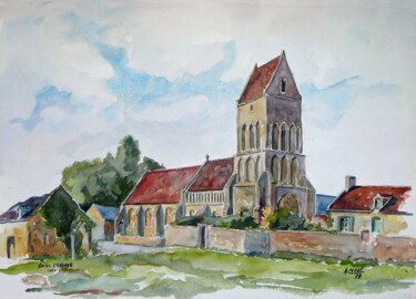 Peinture intitulée "Noron l'Abbaye près…" par Adolphe Cabon, Œuvre d'art originale