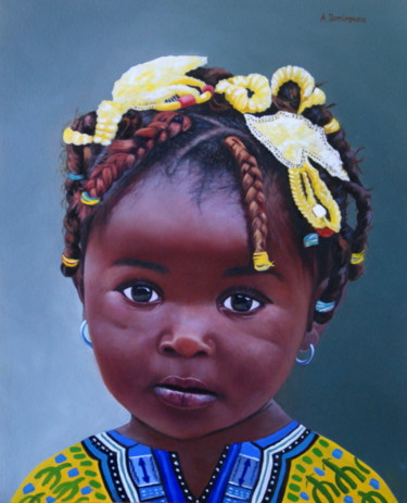 Schilderij getiteld "Africa" door Antonio Dominguez, Origineel Kunstwerk, Olie