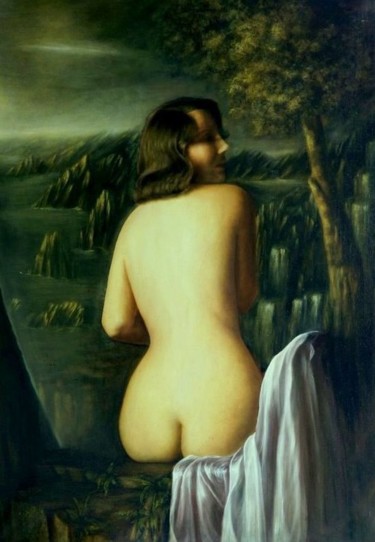 Painting titled "CREPUSCULE" by Adonis-Charles, Original Artwork, Oil