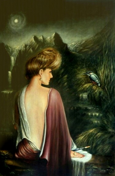 Pintura titulada "Rêve d'un Soir" por Adonis-Charles, Obra de arte original, Oleo Montado en Bastidor de camilla de madera