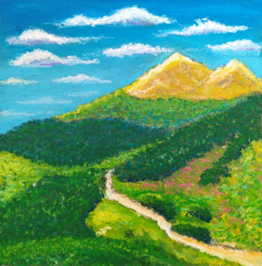 Pintura intitulada "Road to the Mountai…" por Adonis Tukhvatshyn, Obras de arte originais, Pastel