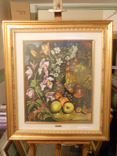 Painting titled "" ORCHIDEE "   GIAN…" by L. Adorni, Original Artwork, Oil