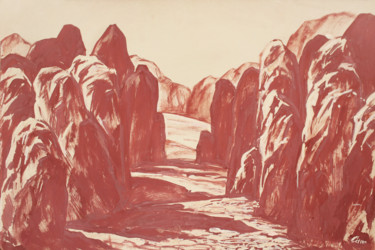 Картина под названием "Каменный город гриз…" - Александр Саяпин, Подлинное произведение искусства, Гуашь
