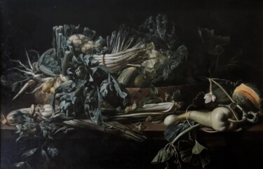 Schilderij getiteld "Nature morte aux lé…" door Adriaen Van Utrecht, Origineel Kunstwerk, Olie