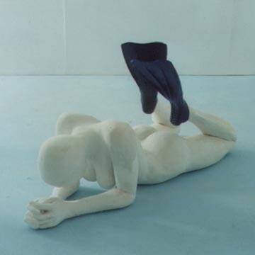 Sculpture titled "Swim (flipper woman)" by Adrian Bannister, Original Artwork