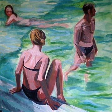 Painting titled "Mud bathers 1" by Adrian Bannister, Original Artwork