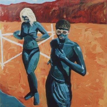 Painting titled "Mud bathers 4" by Adrian Bannister, Original Artwork