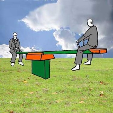 Painting titled "Seesaw" by Adrian Bannister, Original Artwork