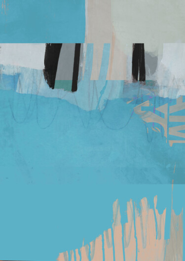 Digitale Kunst mit dem Titel "waves 4" von Adrian Bradbury, Original-Kunstwerk, Digitale Malerei
