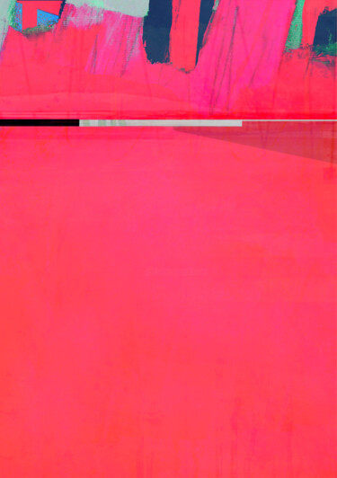 Digitale Kunst mit dem Titel "red sky and sea" von Adrian Bradbury, Original-Kunstwerk, Digitale Malerei