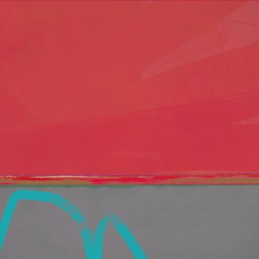 Digital Arts με τίτλο "red sunset" από Adrian Bradbury, Αυθεντικά έργα τέχνης, Ψηφιακή ζωγραφική
