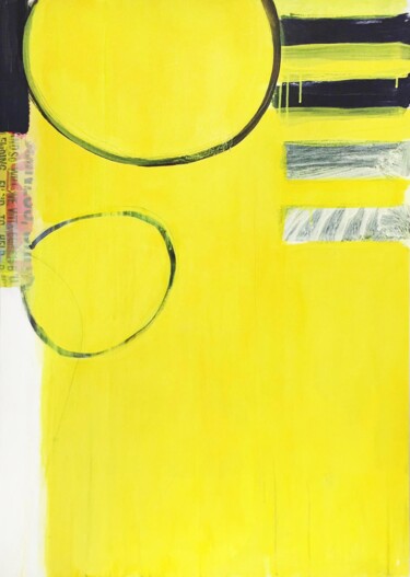 Painting titled "yellow tremor" by Adrian Bradbury, Original Artwork, Acrylic