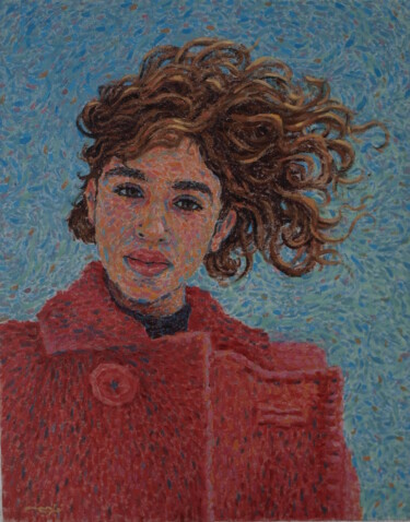 Картина под названием "Blanca" - Adrian Castro, Подлинное произведение искусства, Масло Установлен на Деревянная панель