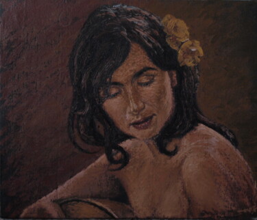 Painting titled "quiara cibello" by Adrian Castro, Original Artwork, Oil Mounted on Wood Panel