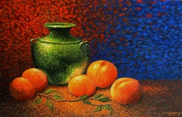 Painting titled "Bodegon" by Adrian Castro, Original Artwork, Oil