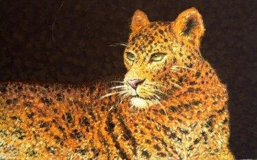Painting titled "Jaguar" by Adrian Castro, Original Artwork, Oil