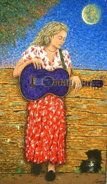 Painting titled "Mi Musica" by Adrian Castro, Original Artwork, Oil