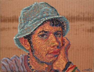 Pintura titulada "autorretrato" por Adrian Castro, Obra de arte original, Oleo