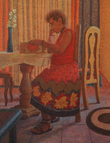 Peinture intitulée "Maria" par Adrian Castro, Œuvre d'art originale, Huile