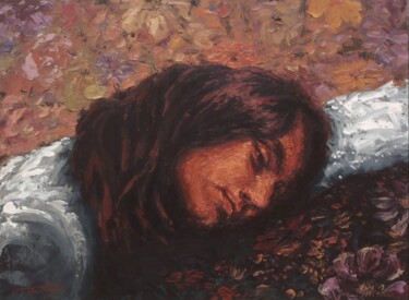 Painting titled "noche-triste" by Adrian Castro, Original Artwork, Oil
