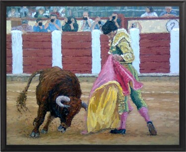 Painting titled "torero" by Adrian Castro, Original Artwork, Oil
